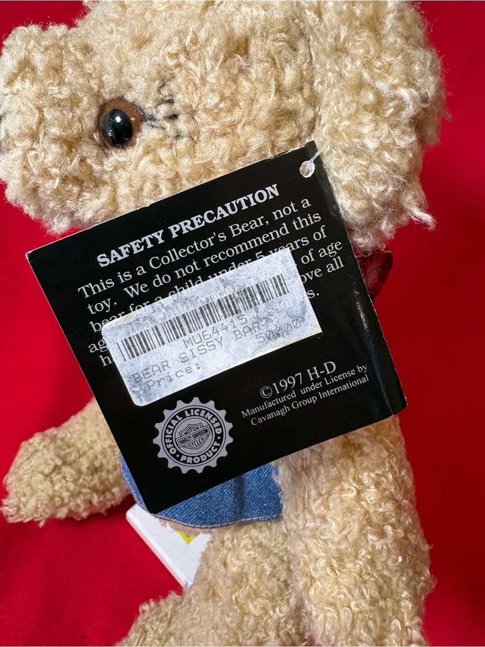Vintage Harley Davidson 15" Plush Sissy Biker Teddy Bear Toy Cavanagh 1997 - Picture 8 of 16